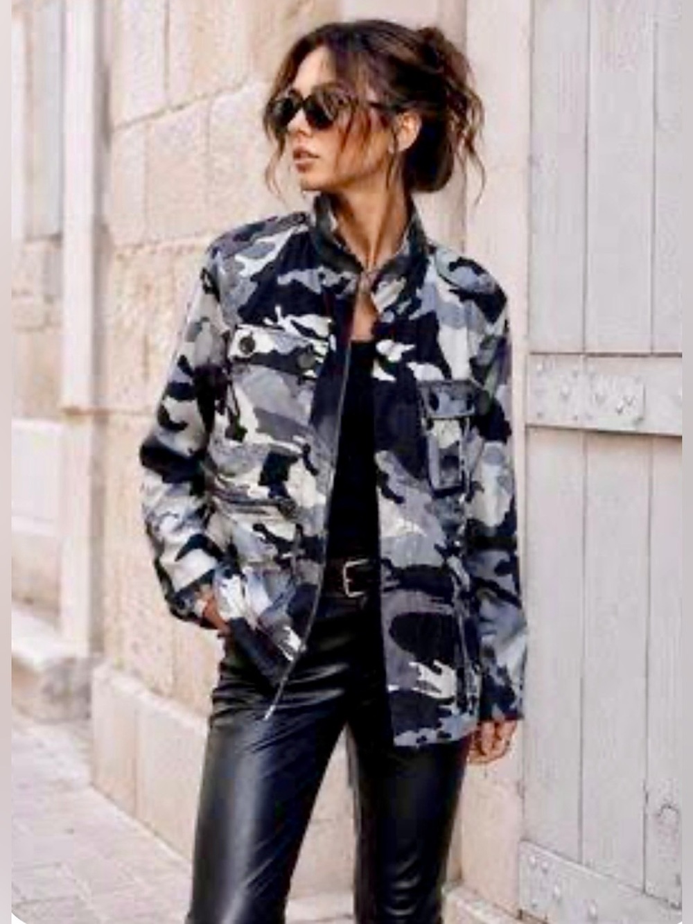 Zadig & Voltaire Gray/Black Camo Utility Jacket